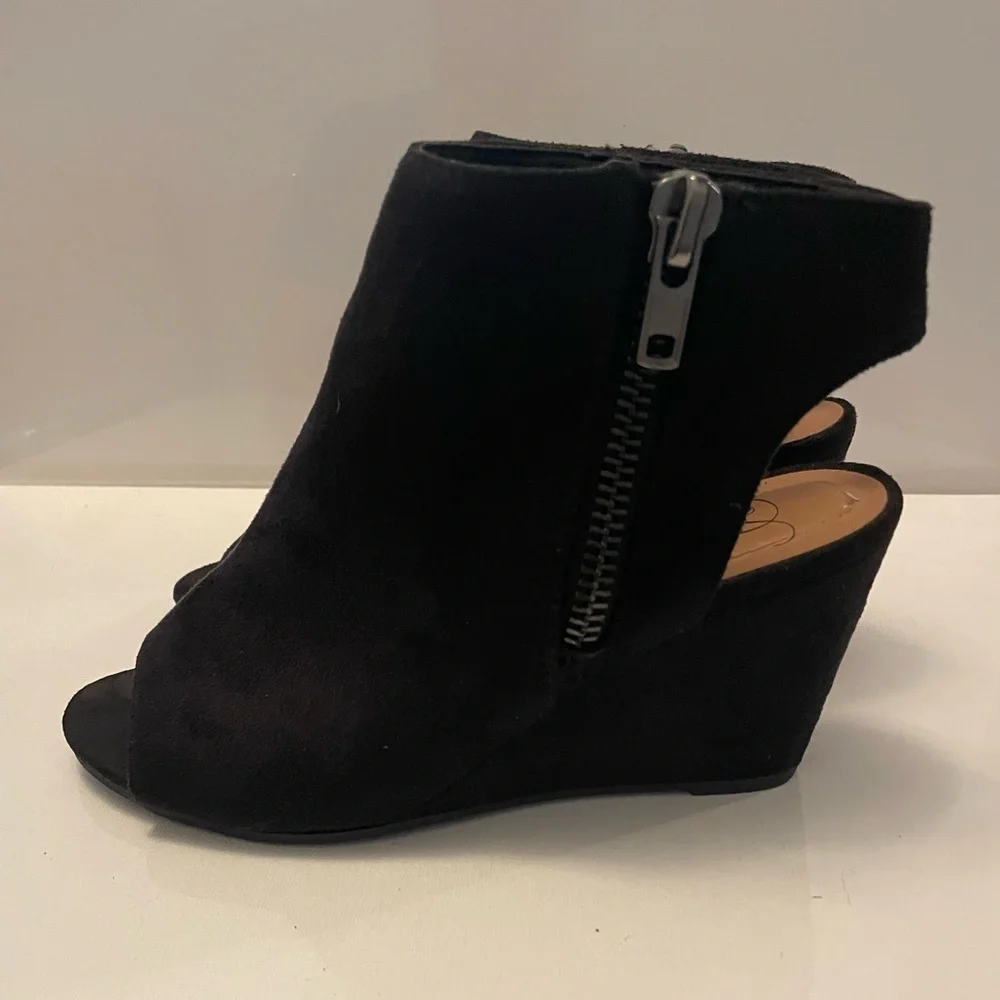 Black Wedge Ankle Boots